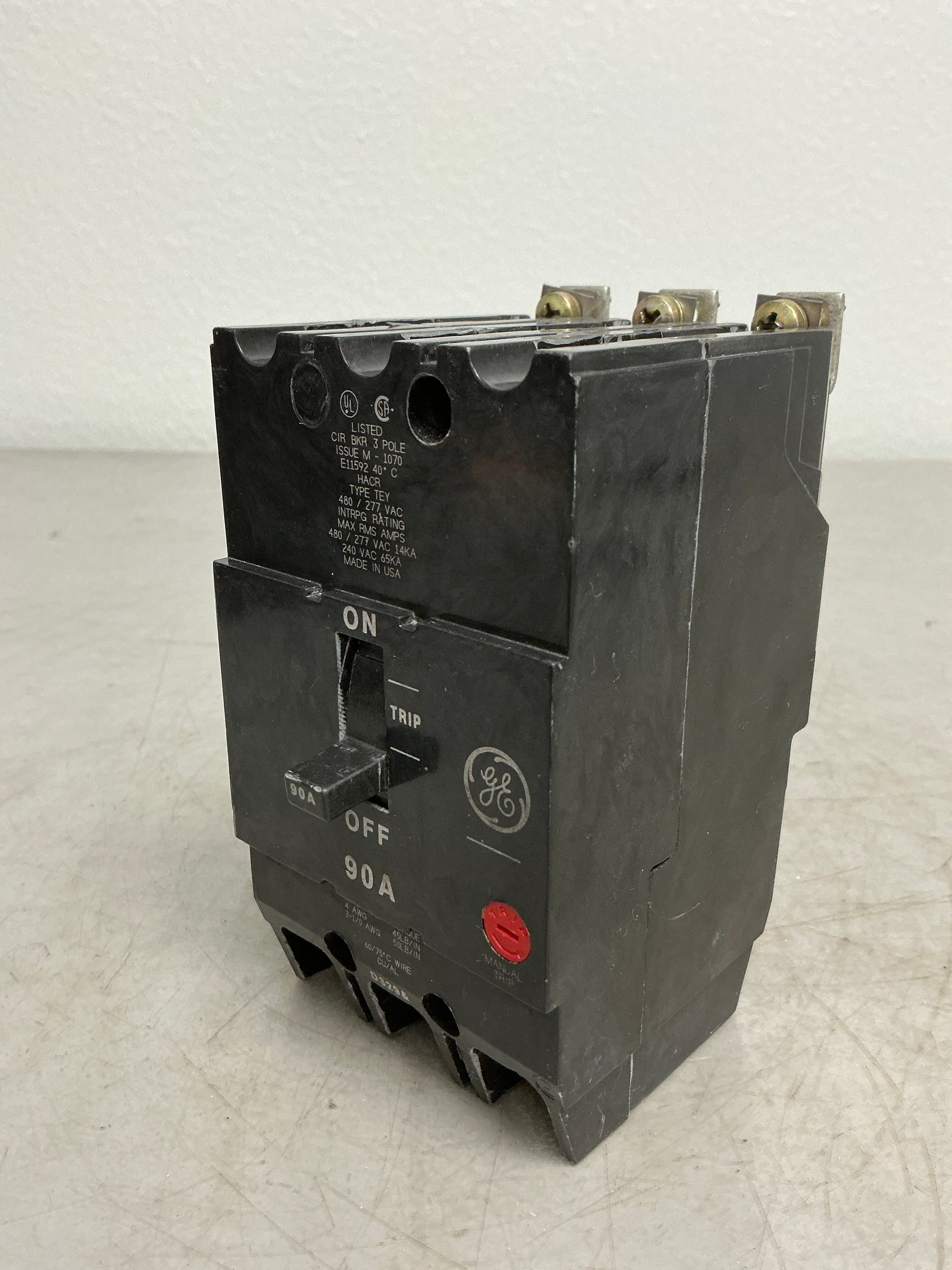 Used TEY390 3 Pole, 90 Amps, 480 Volts Circuit Breaker