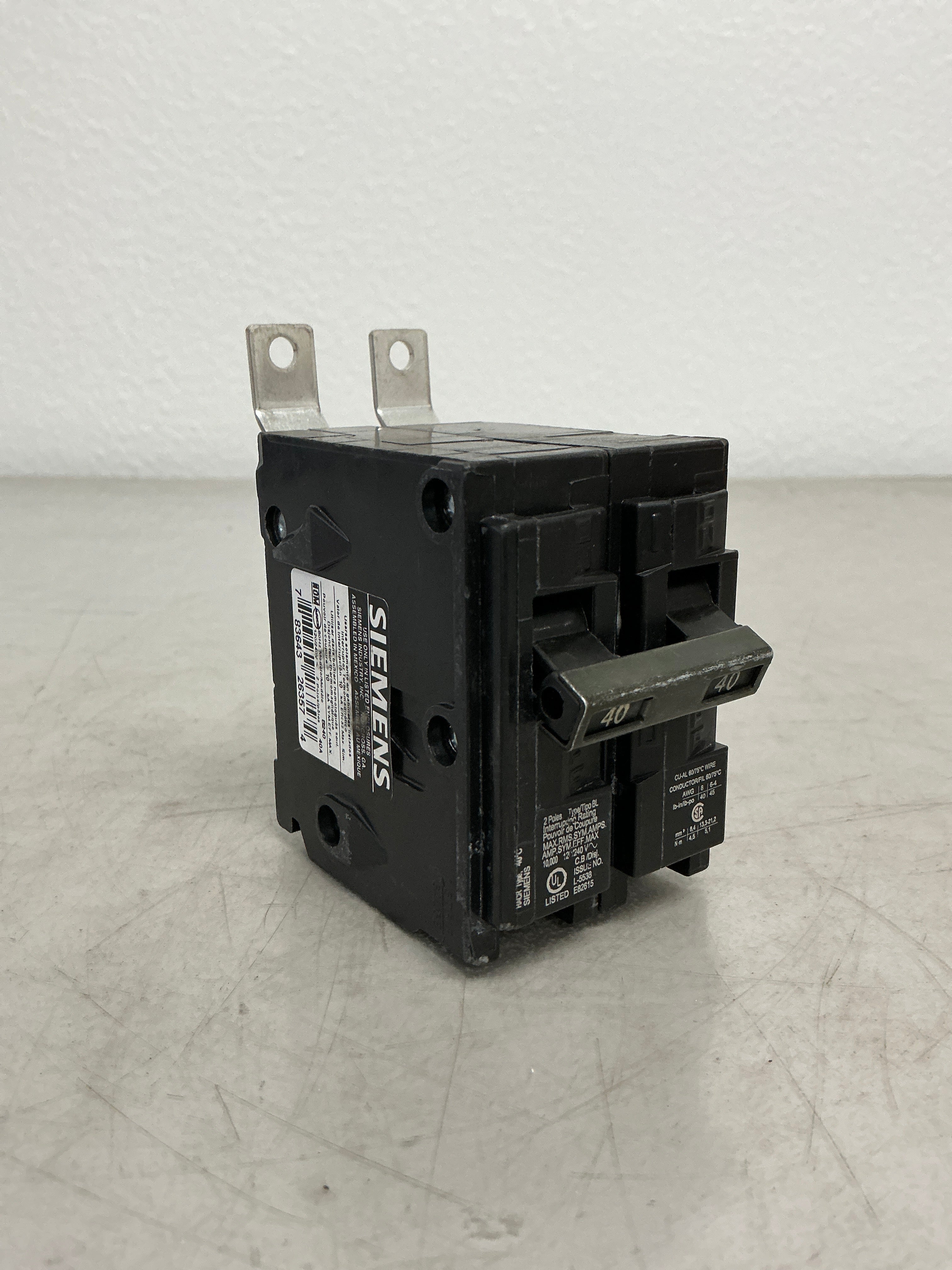 New Siemens B240 2 Pole, 40 Amps, 240 Volts