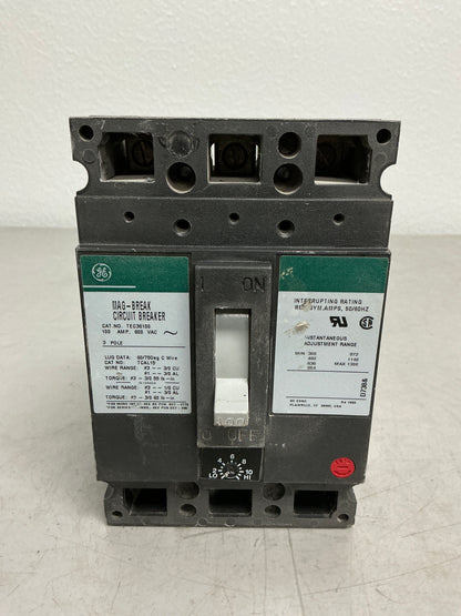 Used TEC36100 3 Pole, 100 Amps,600 Volts Circuit breaker