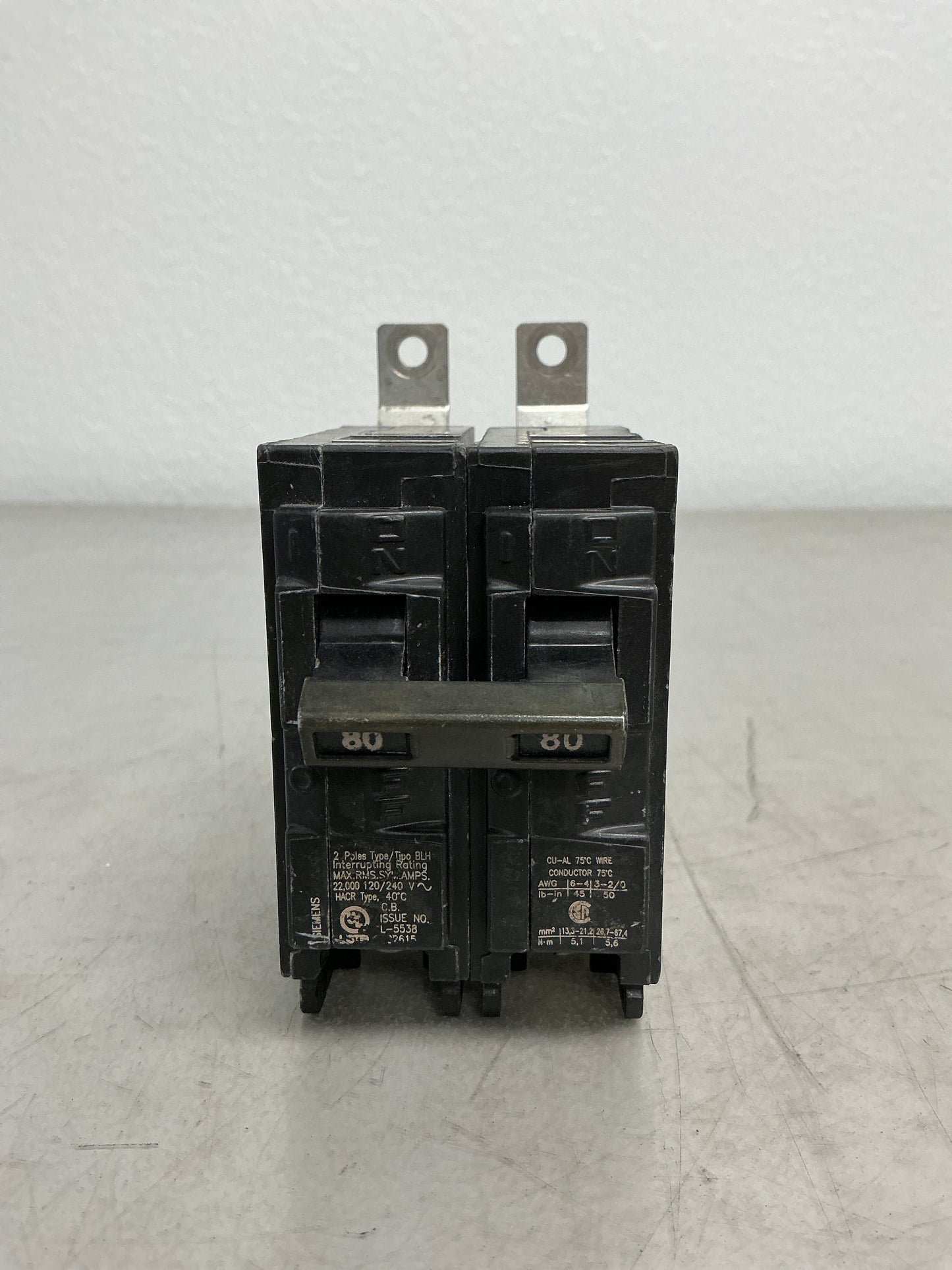 Used Siemens B280H 2 Pole, 80 Amps, 240 Volts