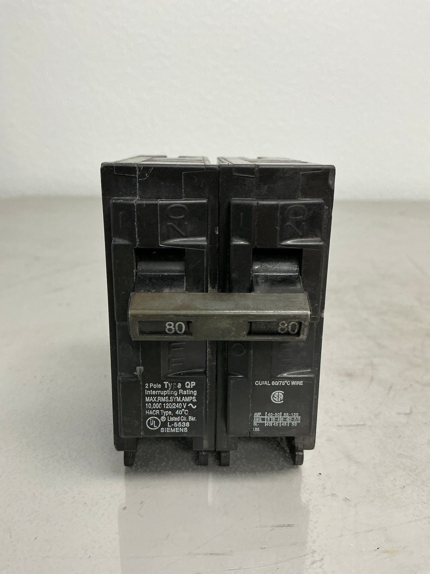 Used Siemens Q280 2 Pole, 80 Amps, 240 Volts