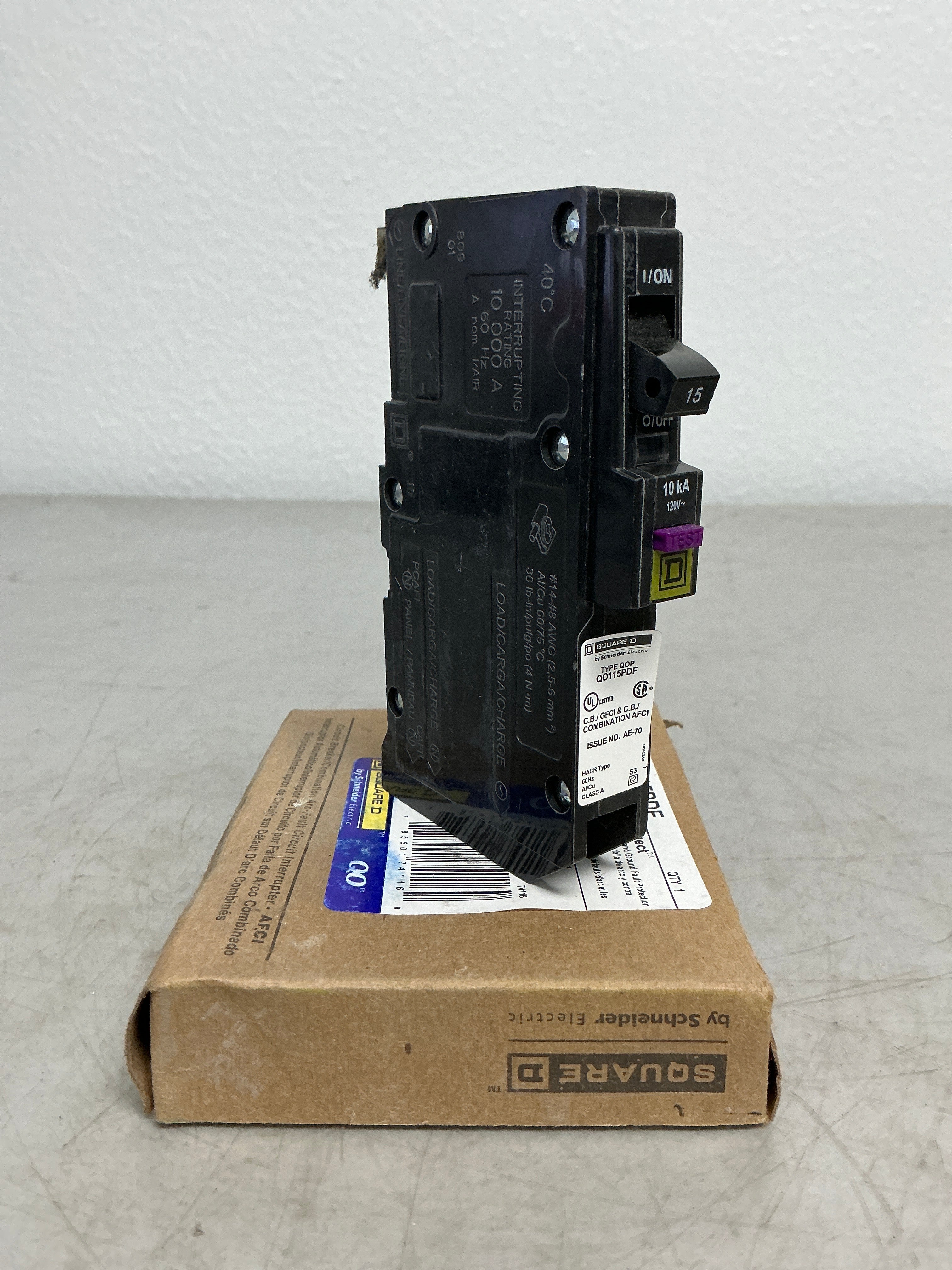 New Square D QO115PDF 1 Pole, 15 Amps, 240 Volts