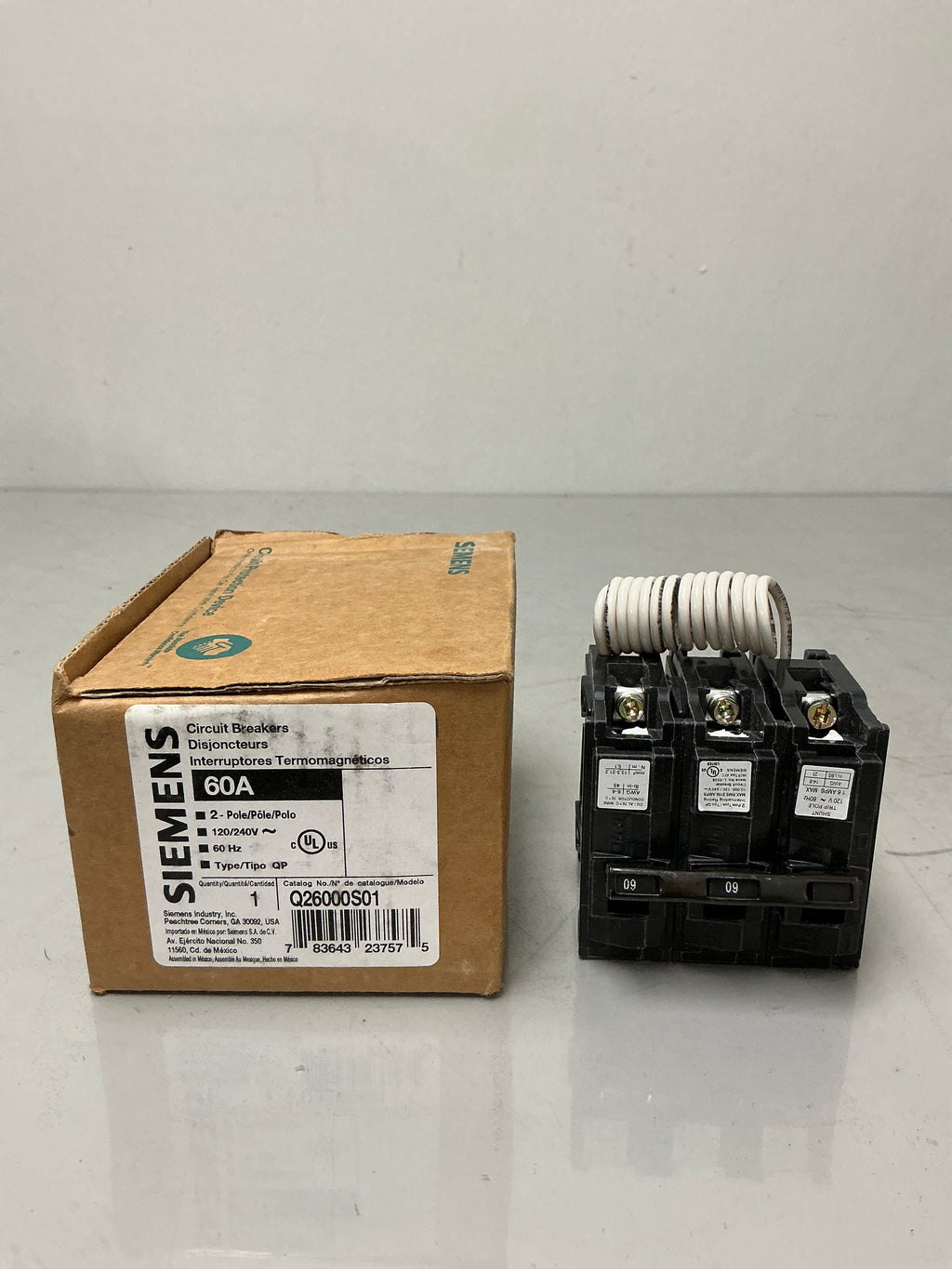 New Siemens Q26000S01 2 Pole, 60 Amps, 240 Volts Circuit Breaker