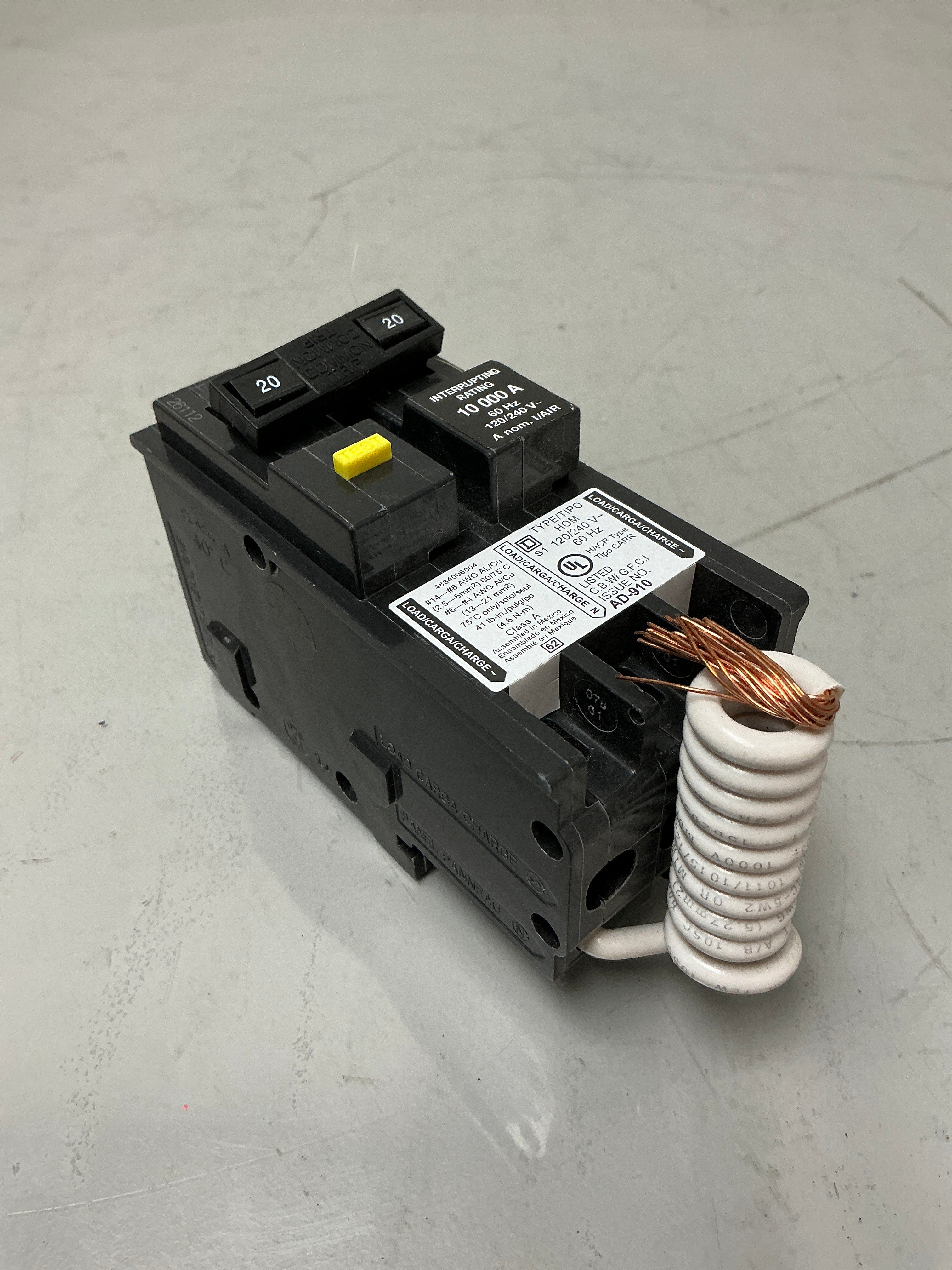 New Square D HOM220GFI 2 Pole, 20 Amps, 240 Volts Circuit Breaker