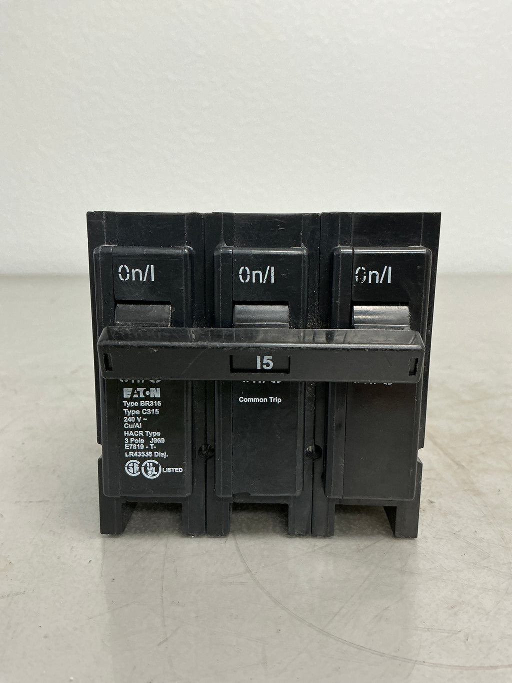 Used Eaton BR315 3 Pole, 15 Amps, 240 Volts