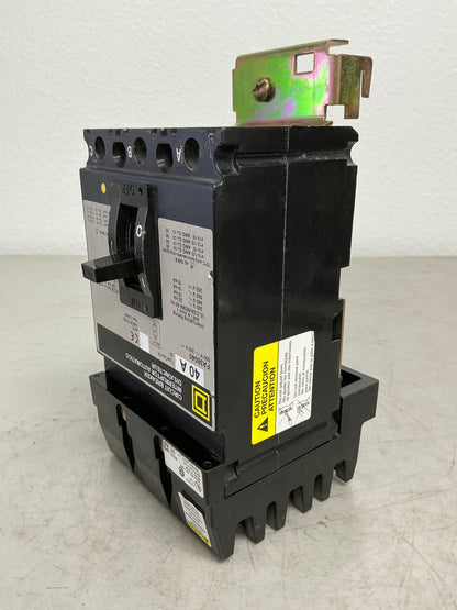 Used Square D FA36040 3 Pole, 40 Amps, 600 Volts