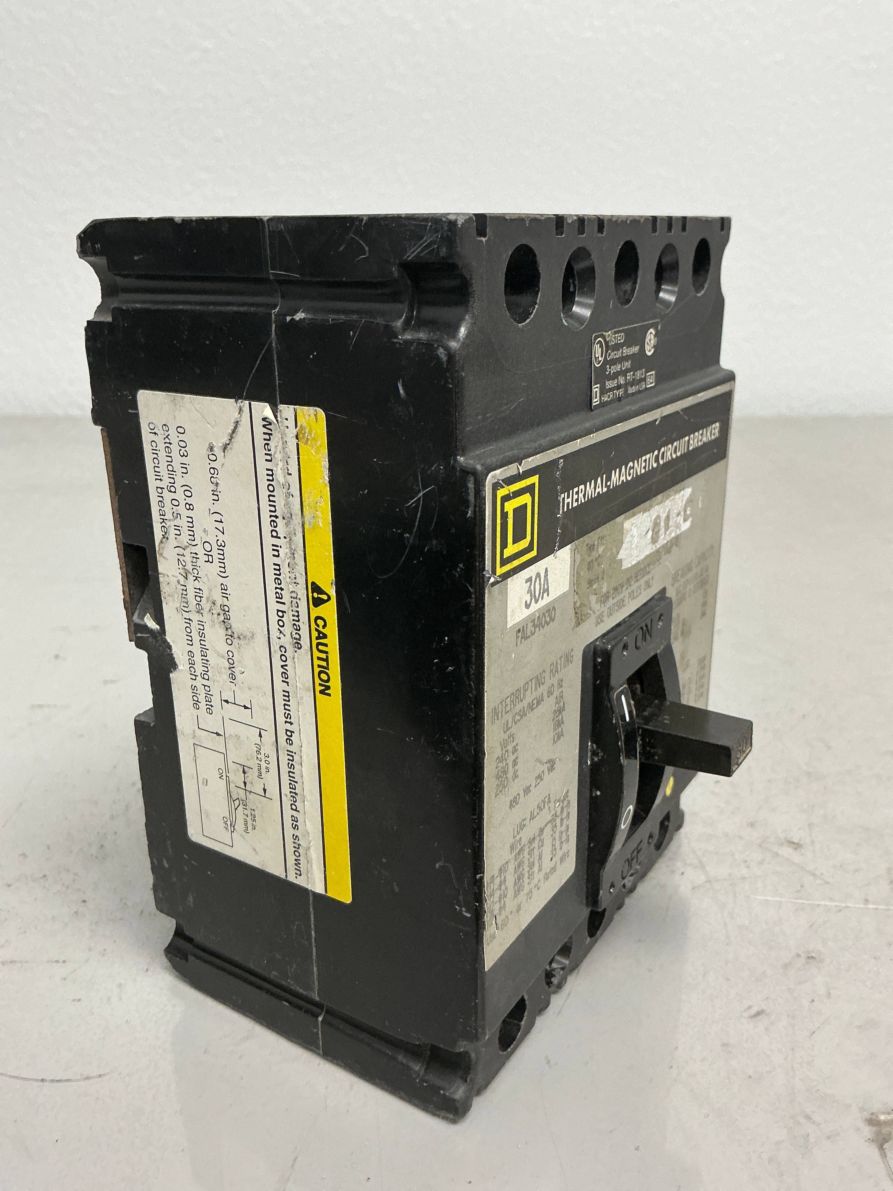 *CHIPPED* Used Square D FAL34030 3 Pole, 30 Amps, 480 Volt
