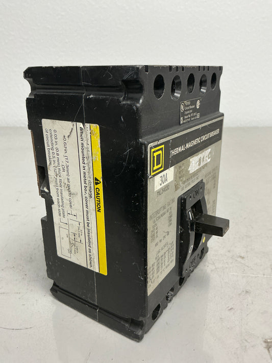 *CHIPPED* Used Square D FAL34030 3 Pole, 30 Amps, 480 Volt