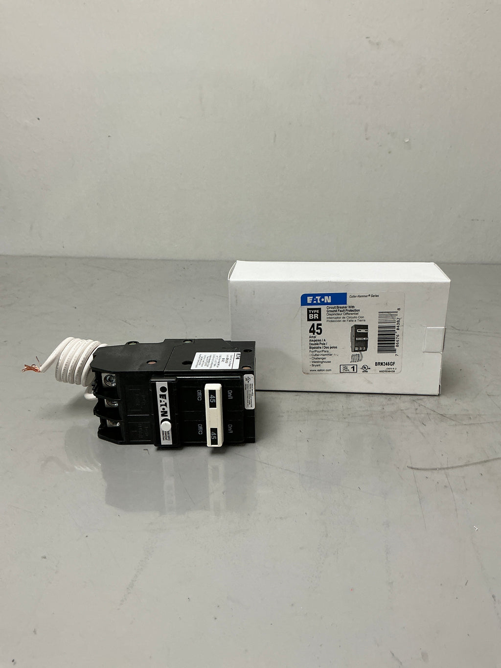 New Eaton BRN245GF 2 Pole, 45 Amps, 120/240 Volts Circuit Breaker