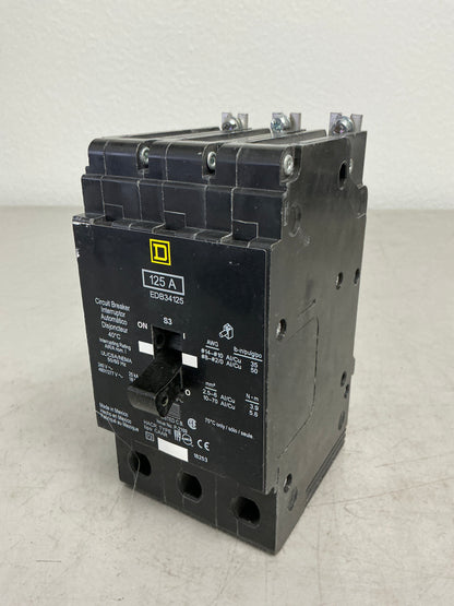 Used Square D EDB34125 3 Pole, 125 Amps, 480 Volts