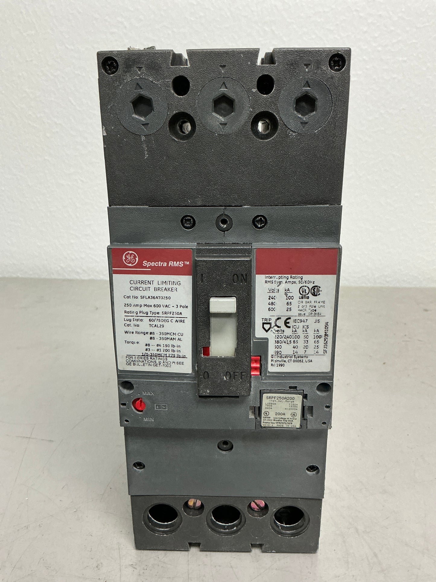 Used SFLA36AT0250 3 Pole, 250 Amps, 600 Volts