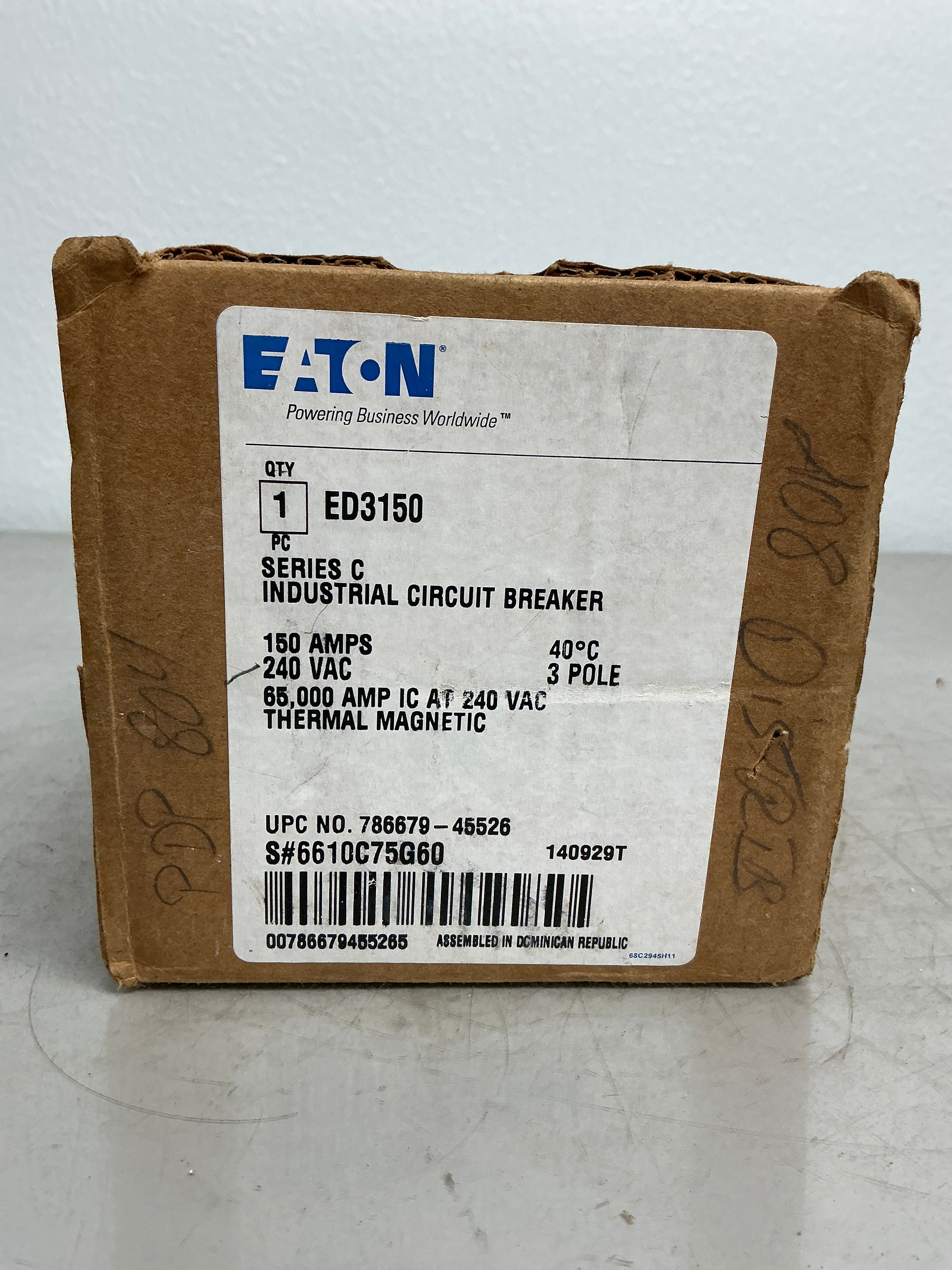 New Eaton ED3150 3 Pole, 150 Amps, 240 Volts Circuit Breaker
