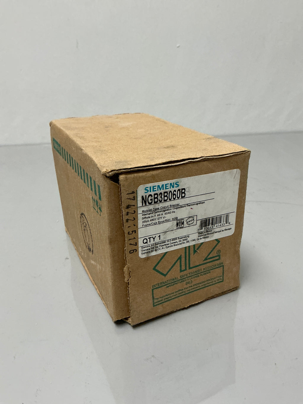 New Siemens NGB3B060B 3 Pole, 60 Amps, 480 Volts Circuit Breaker
