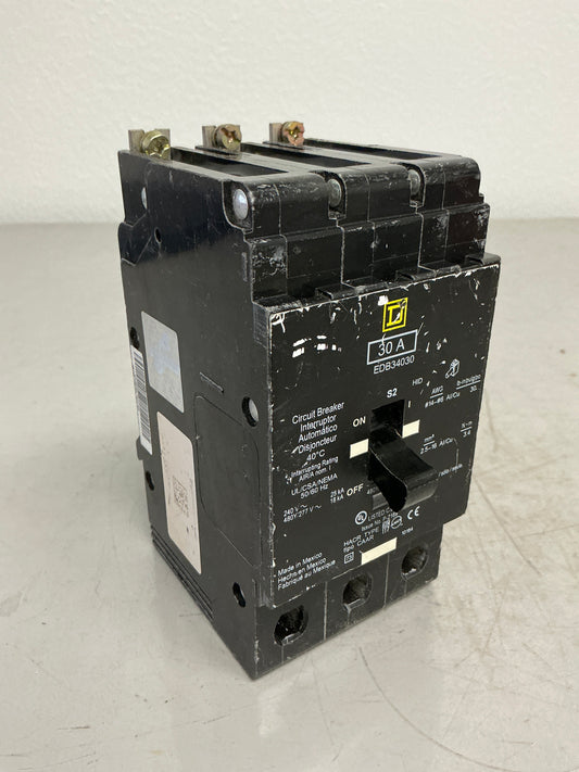 Used Square D EDB34030 3 Pole, 30 Amps, 480 Volts