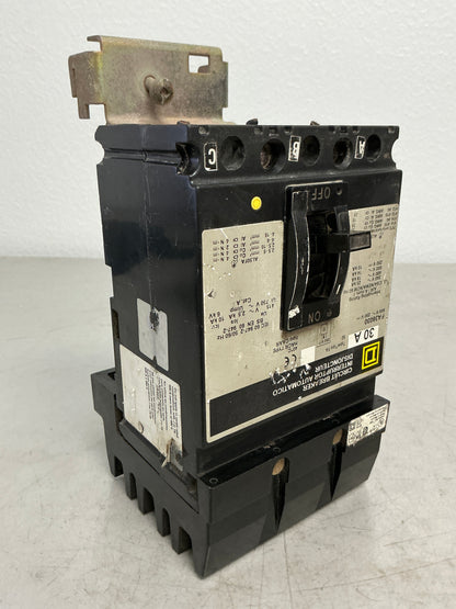 Used Square D FA36030 3 Pole, 30 Amps, 600 Volts