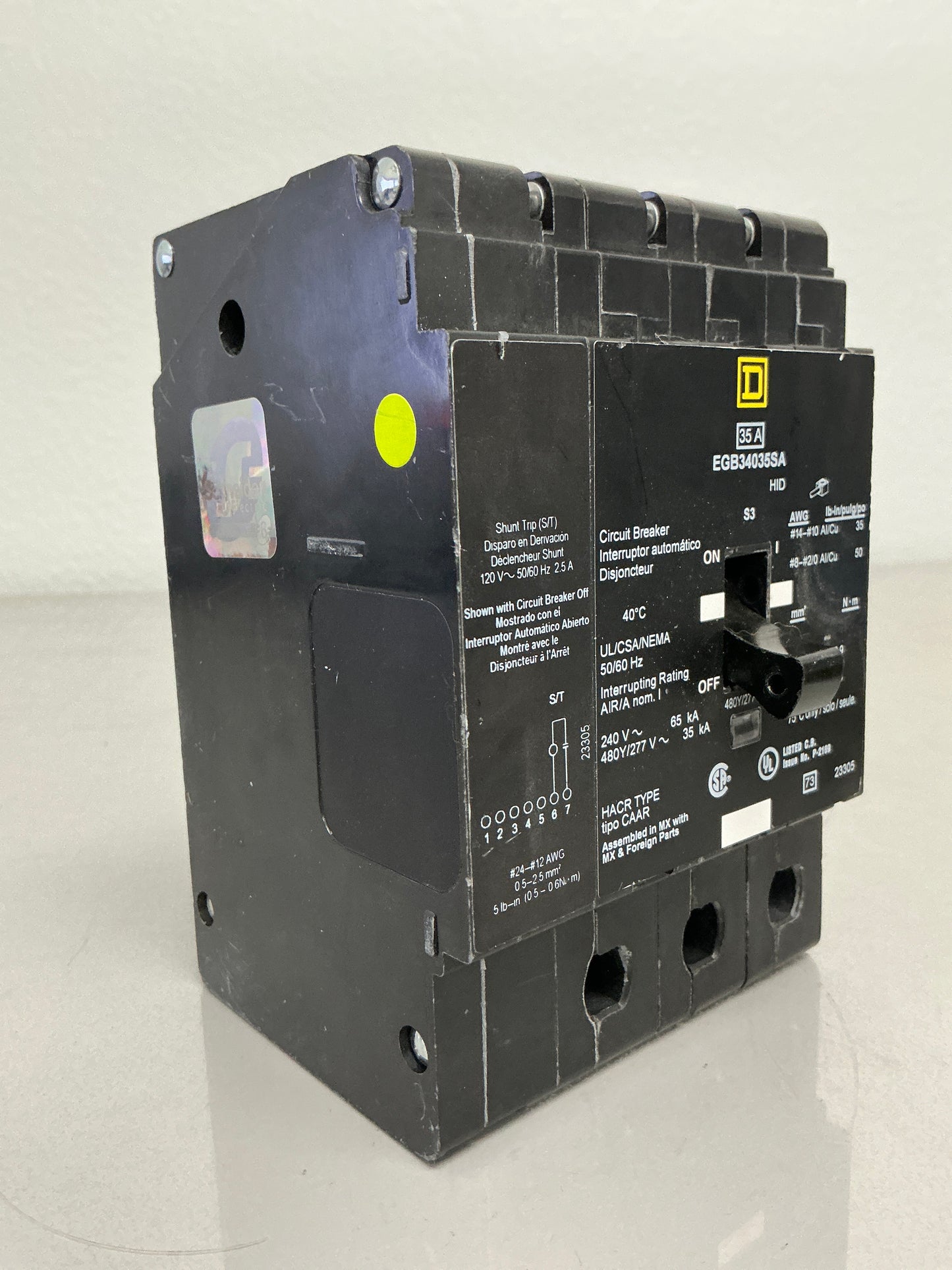 Used EGB34035SA 35 Amps, 480 Volts, 3 Poles