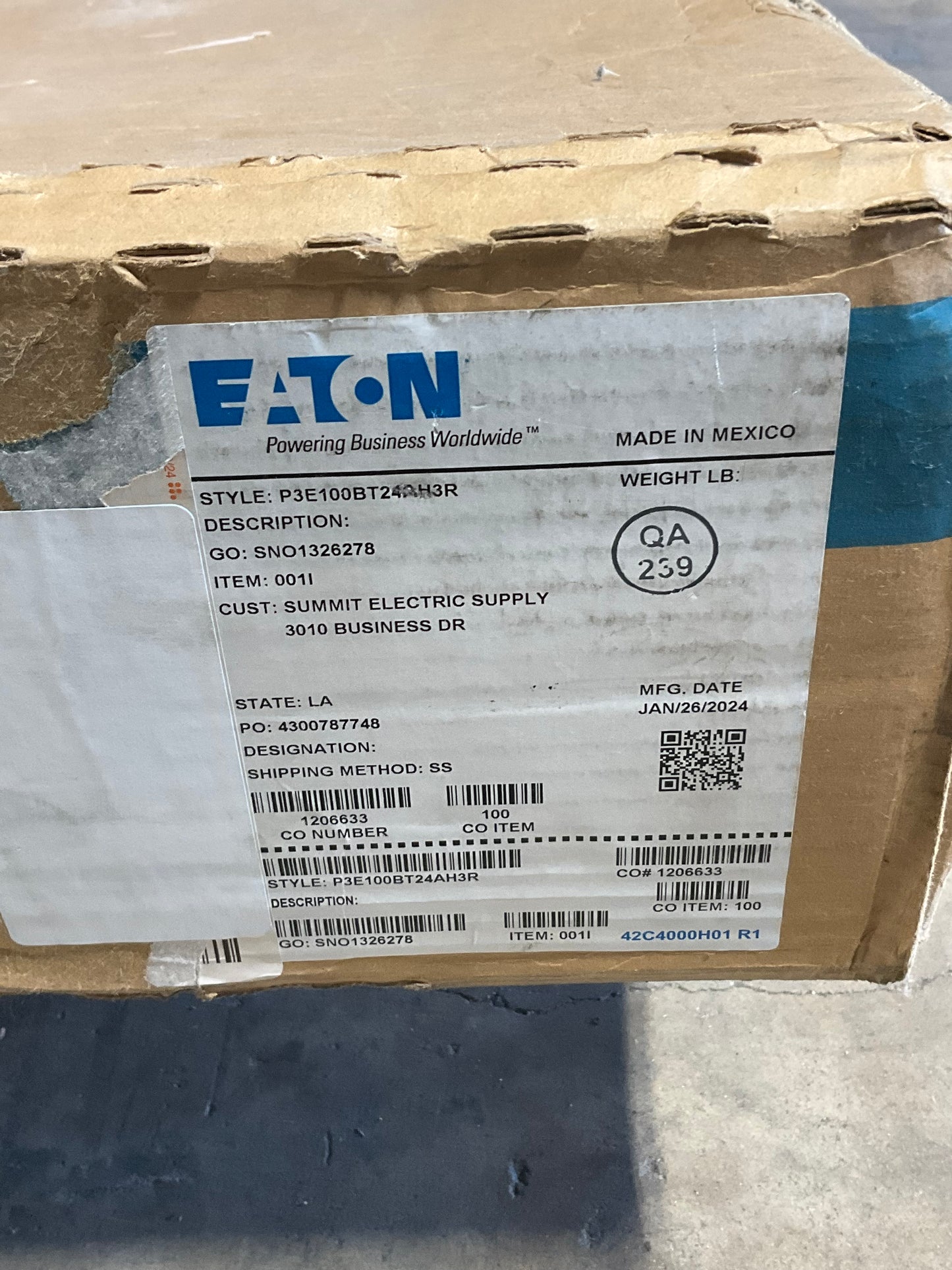 New Eaton PRL3A interior Main Distribution Panel (Interior Only) 480 Volt 100 Amp 3 Phase 3 Wire (item#p16)