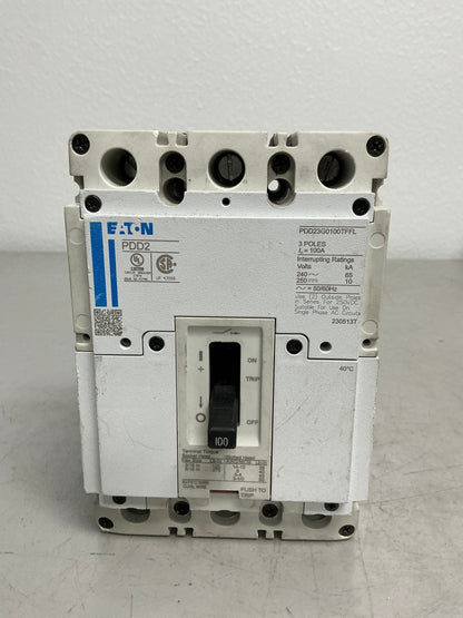 Used Eaton PDD23G0100TFFL 3 Poles, 100 Amps