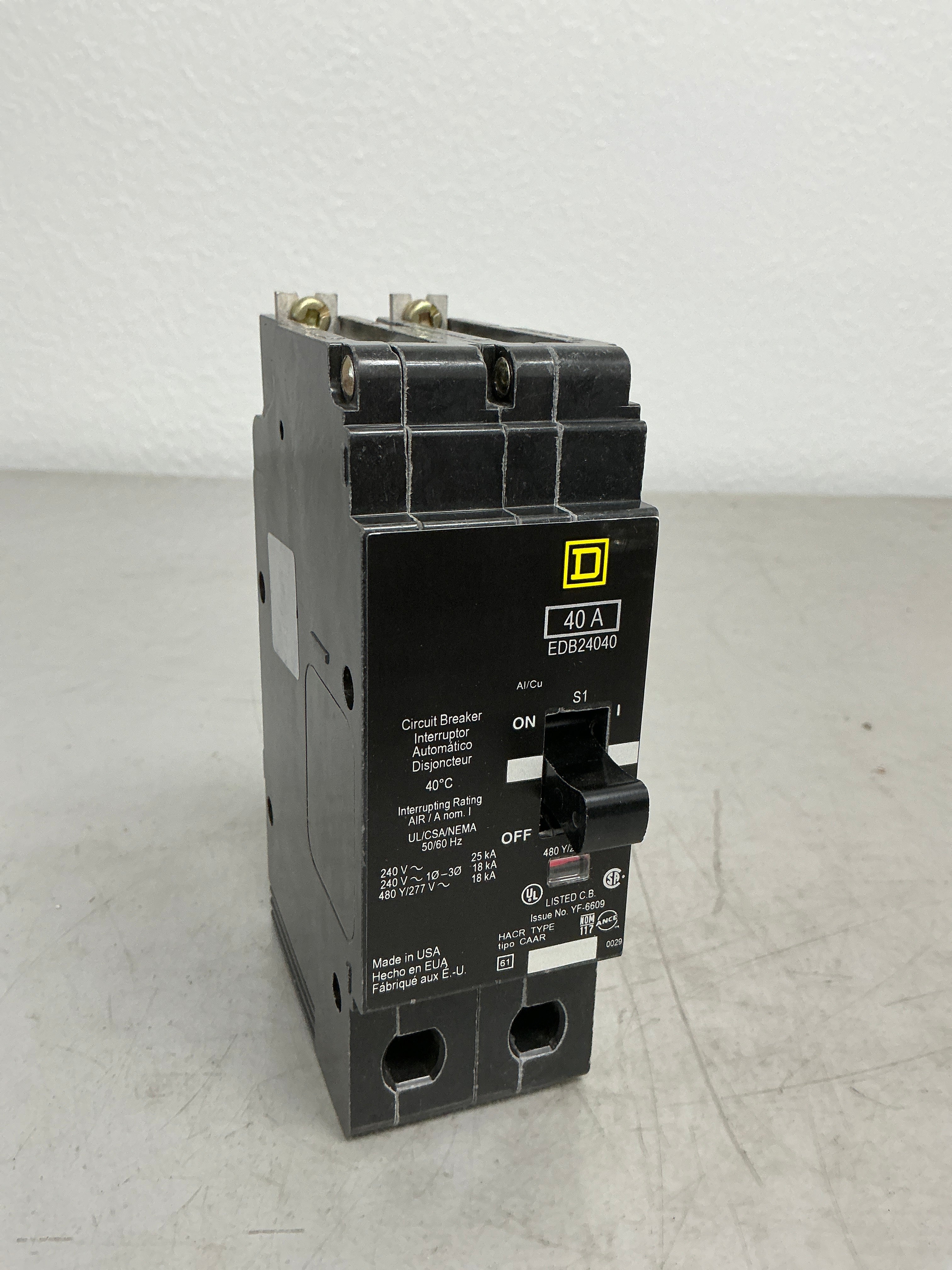 New Square D EDB24040 2 Pole, 40 Amps, 480 Volts