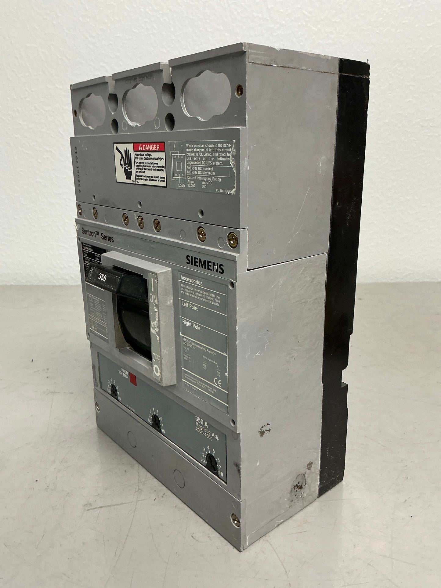 Used Siemens HJXD63B350 3 Pole, 350 Amps, 600 Volts