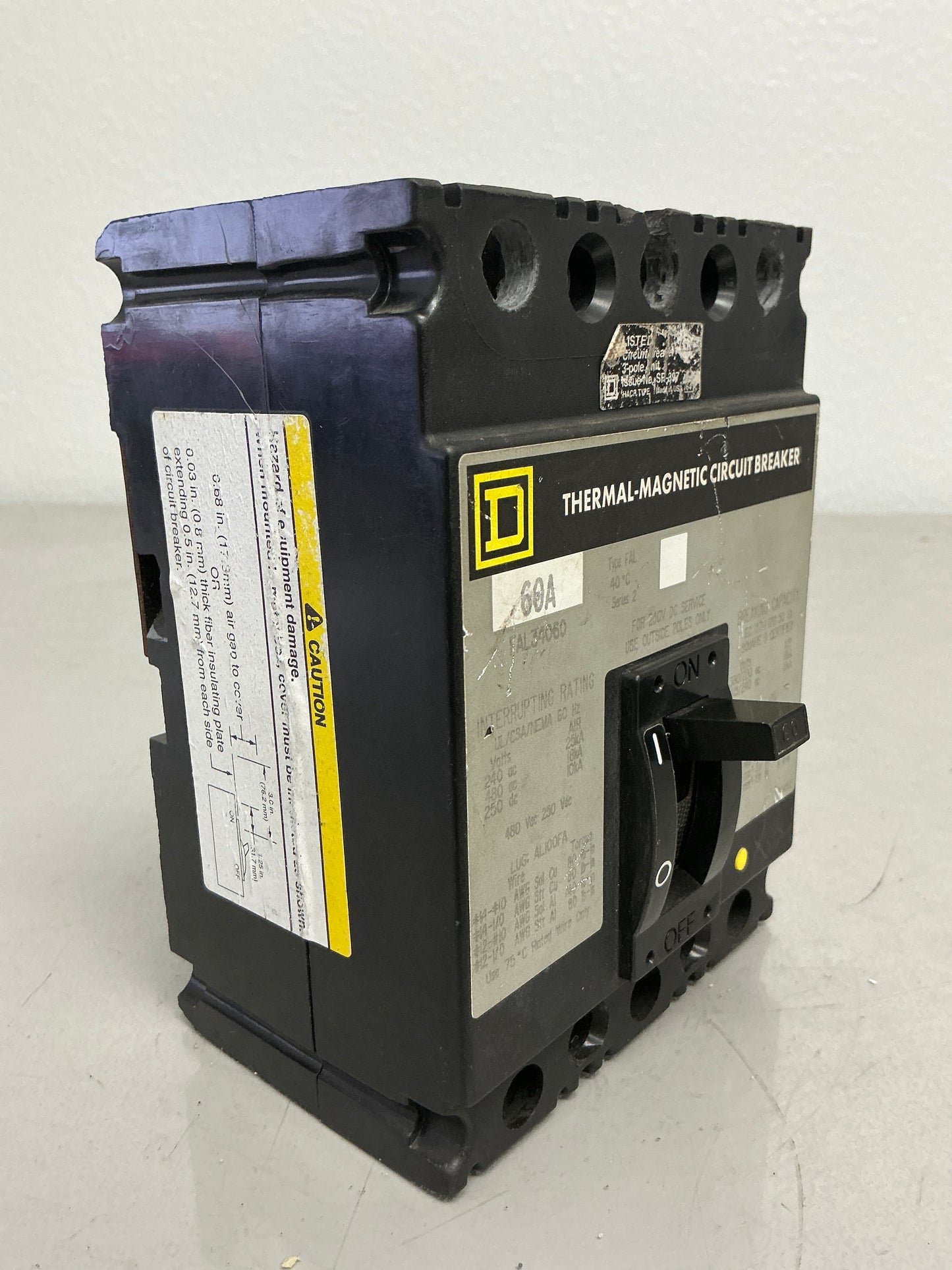 *CHIPPED* Used Square D FAL34060 3 Pole, 60 Amps, 480 Volts