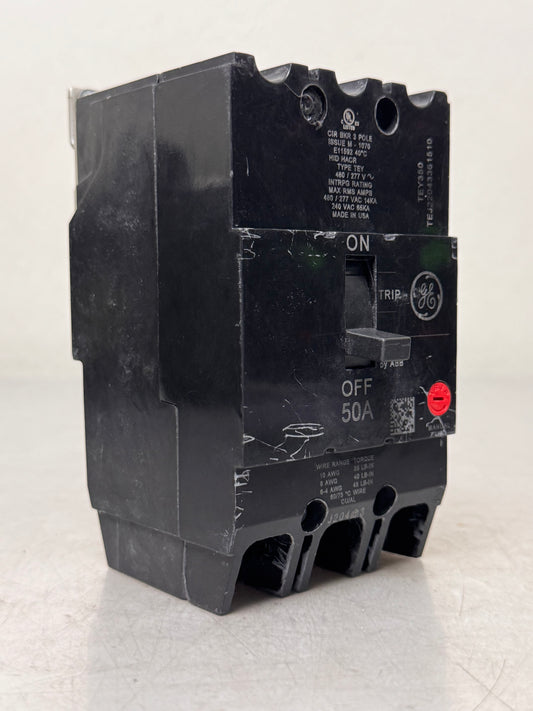 Used General Electric TEY350 50 Amp, 3 Pole, 480 Volt Breaker