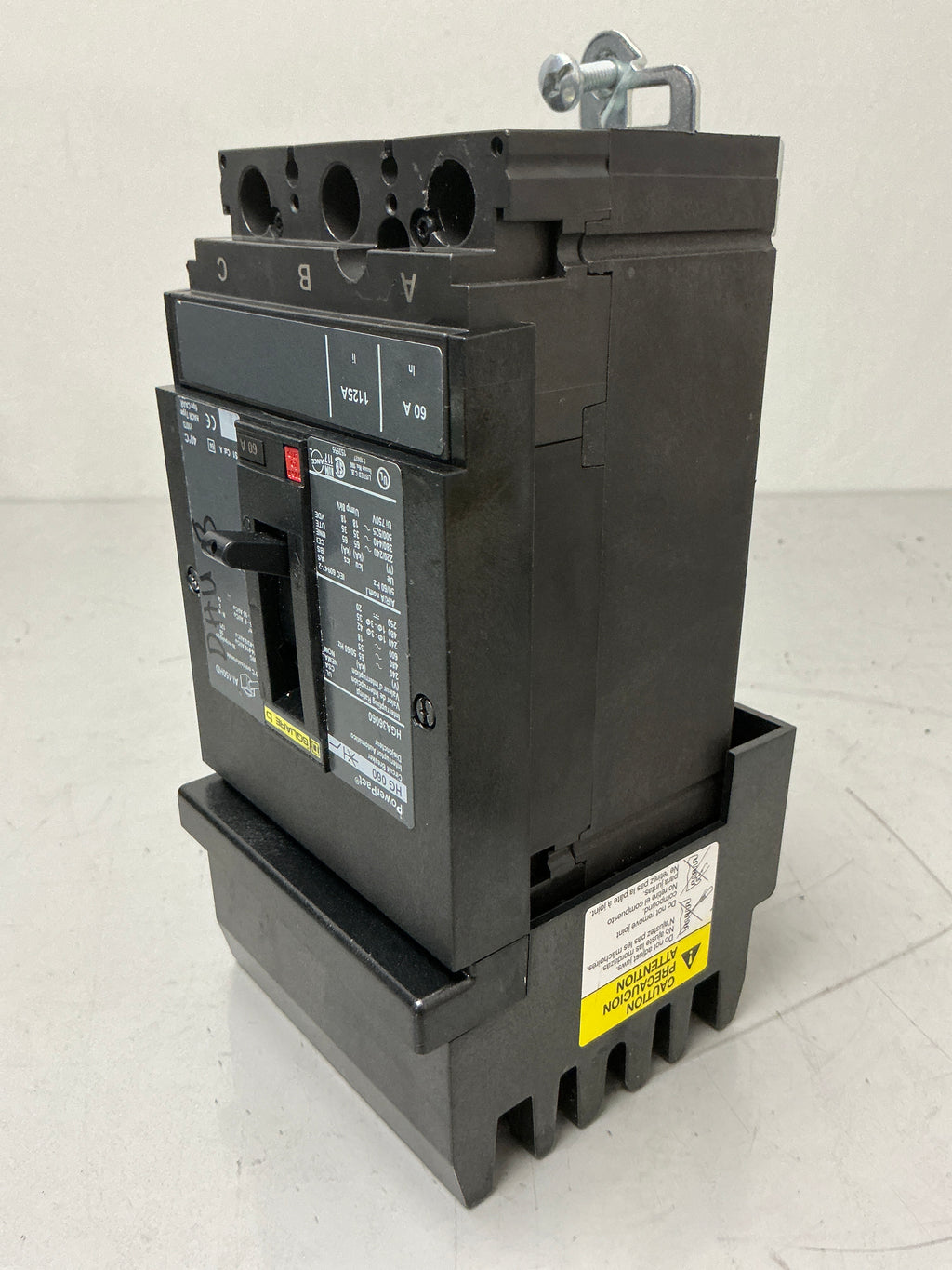 Used Square D HGA36060 3 Pole, 60 Amps, 600 Volts Circuit Breaker