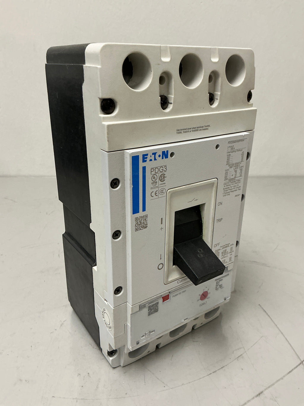 Used Eaton PDG33M0400FNNN 3 Pole, 400 Amps, 600 Volts Circuit Breaker