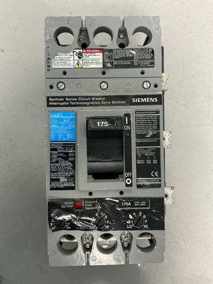 Used Siemens FXD63B175 3 Pole, 175 Amps, 600 Volts