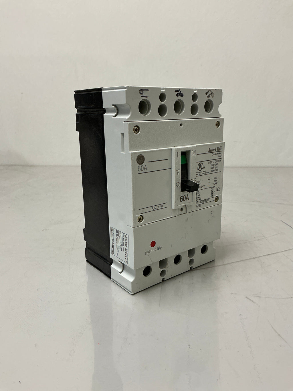 Used GE FBV36TE060 RV 3Pole, 60 Amps , 600 Volts Circuit Breaker