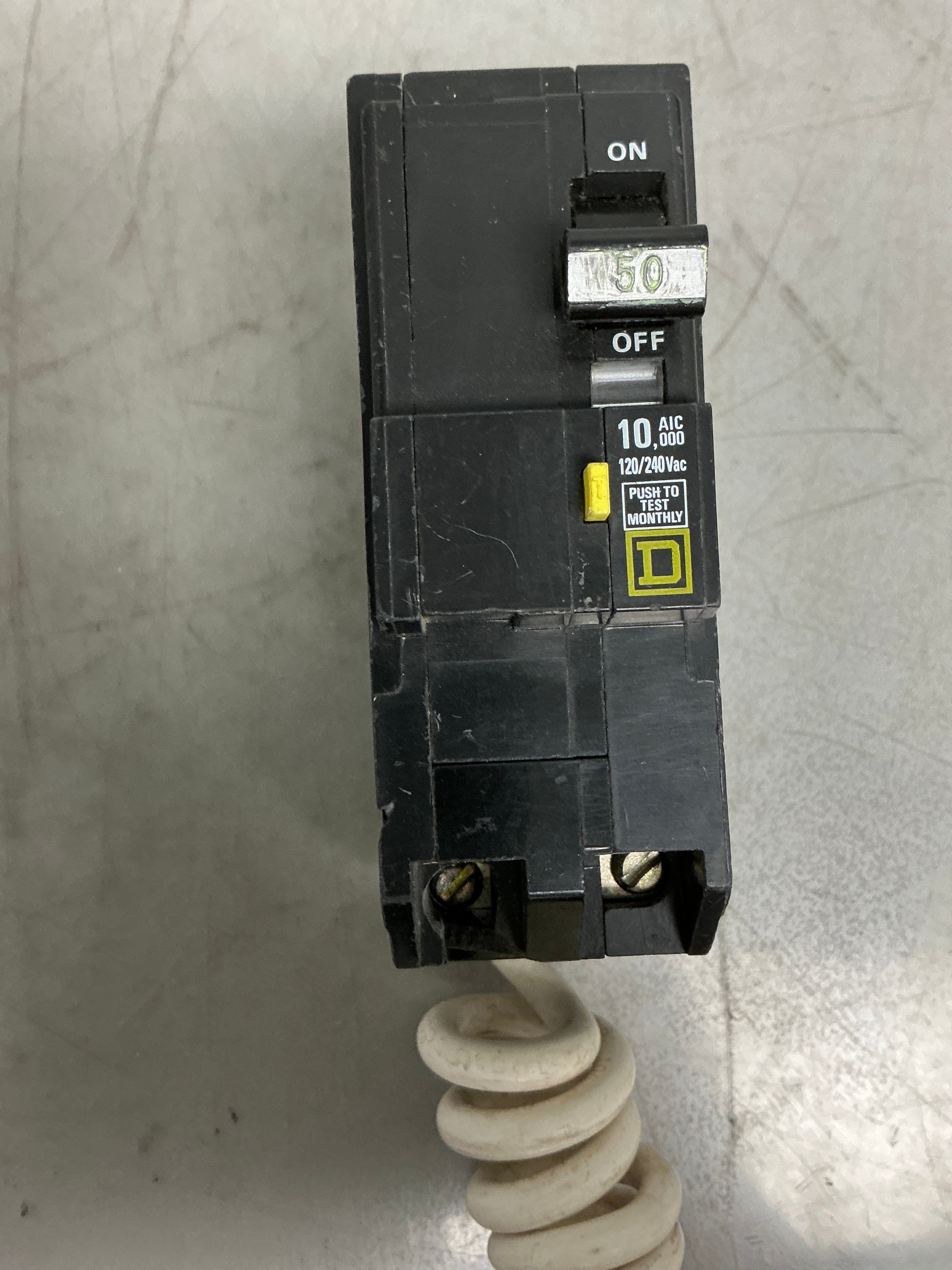Used Square D QO250GFI 2 Pole, 50 Amps, 120/240 Volts Circuit Breaker