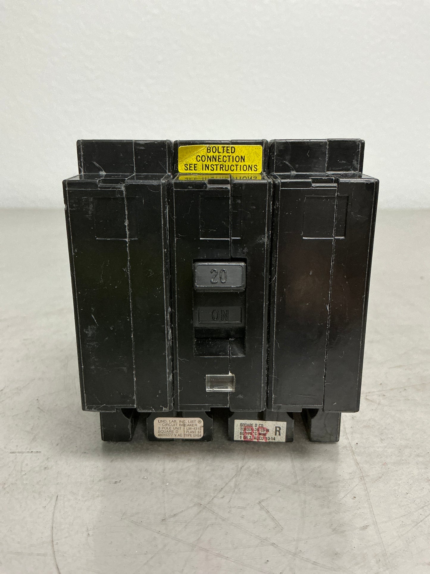 Used Square D EHB34020 3 Pole, 20 Amps, 480 Volts
