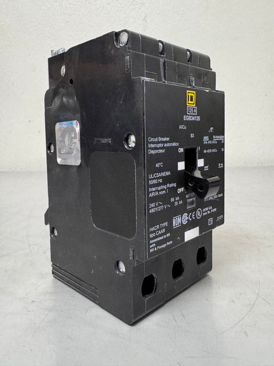 Used Square D EGB34125 125 Amp, 3 Pole, 480 Volt Breaker