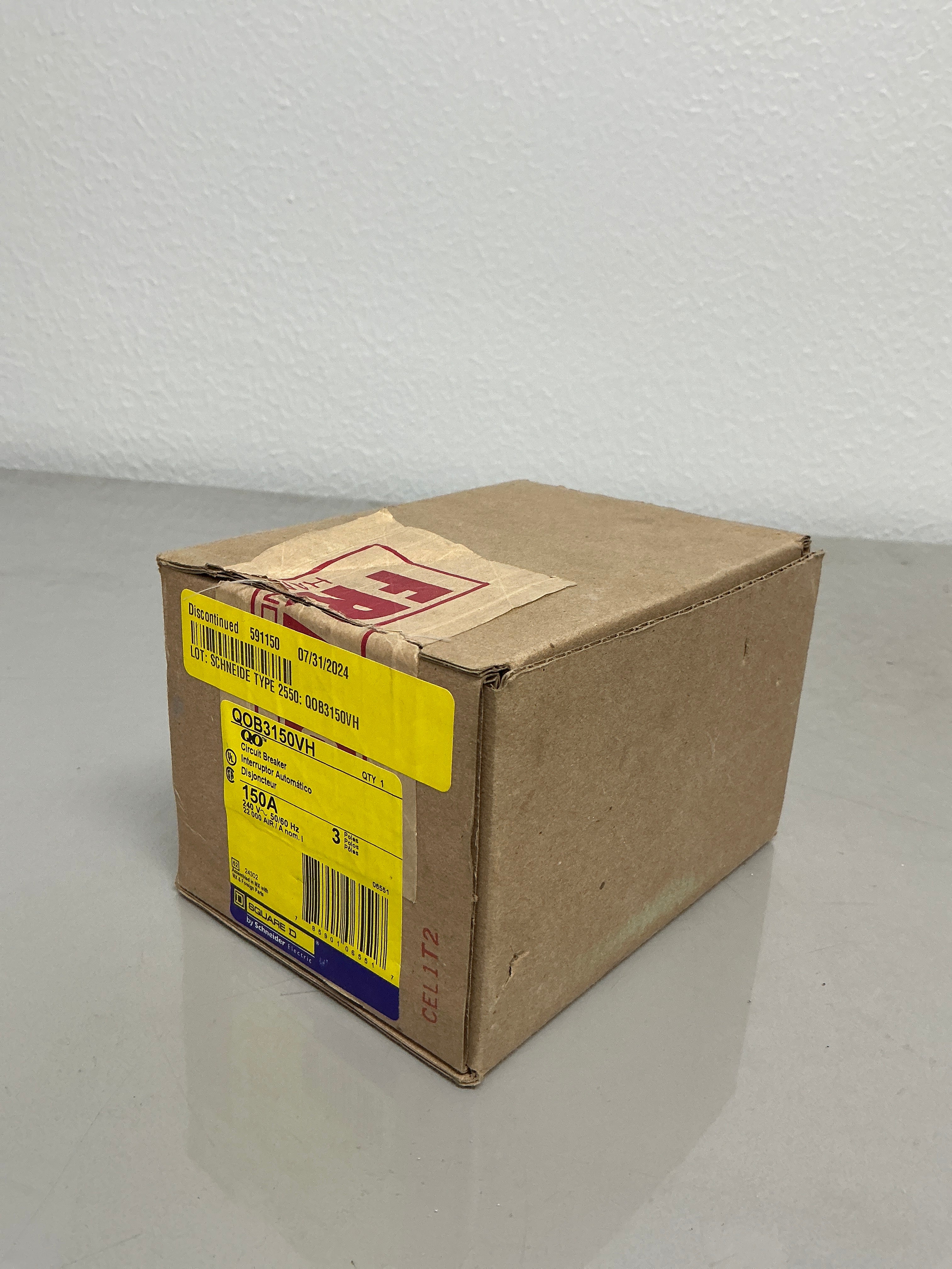 New Square D QOB3150VH 150 Amps, 3 Poles, 240 Volts