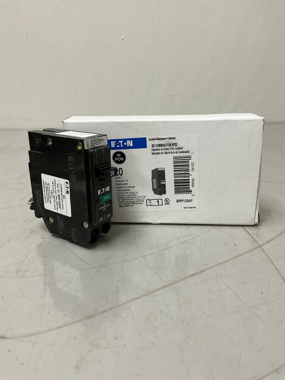 New Eaton BRP120AF 1 Pole, 20 Amps, 120 Volts Circuit Breaker
