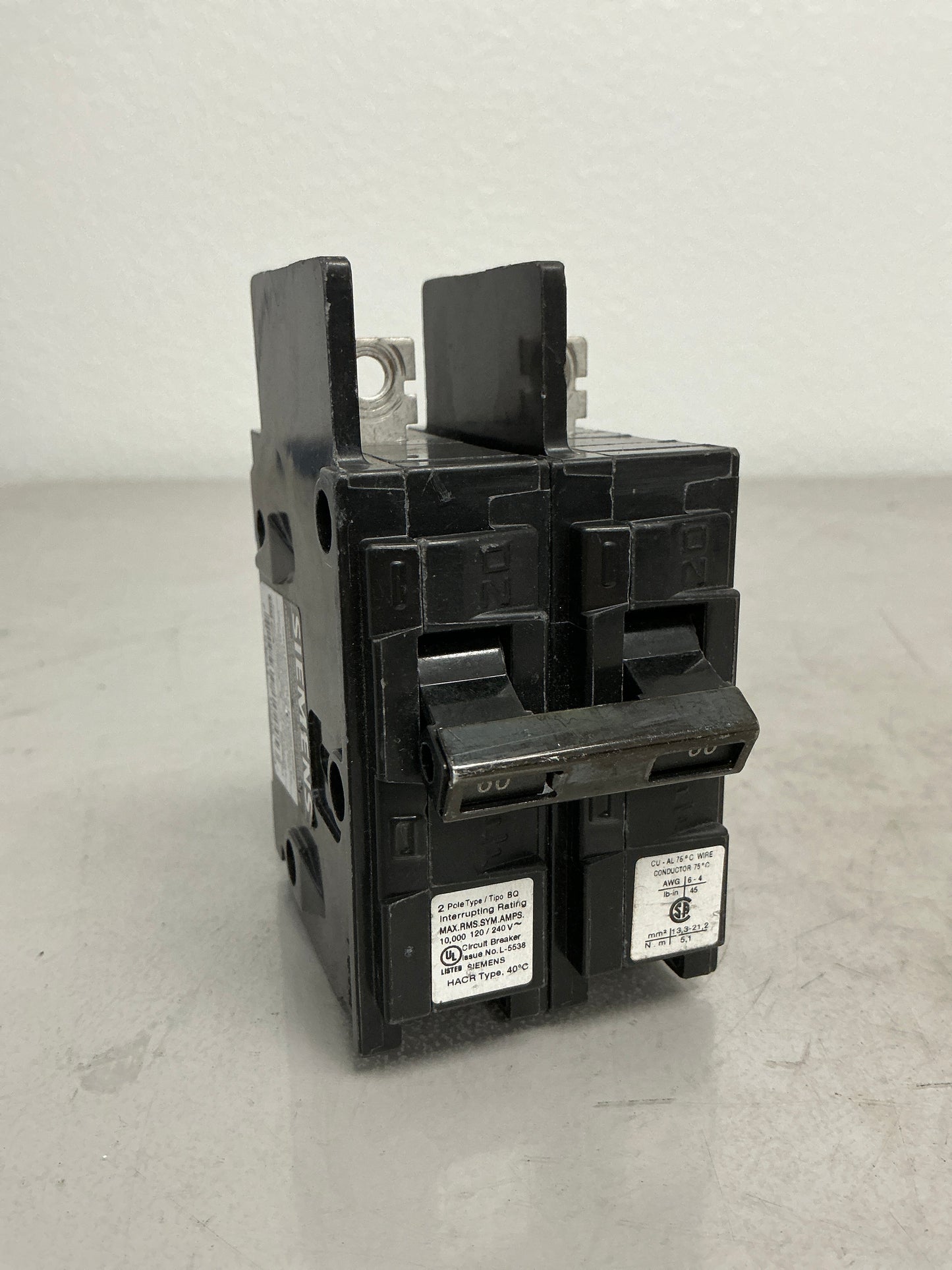 Used Siemens BQ2B060 2 Pole, 60 Amps, 240 Volts