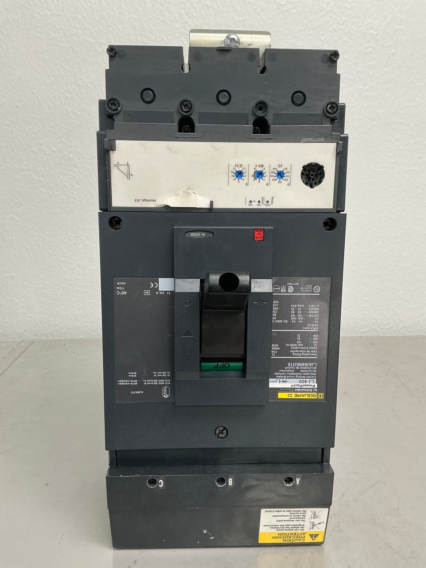 Used Square D LJA36400U31X 400 Amps, 600 Volts