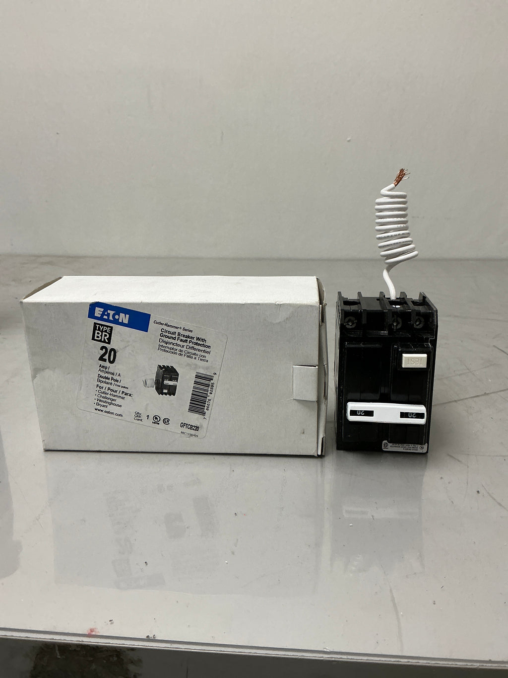 New Eaton GFTCB220 2 Pole, 20 Amps, 240 Volts, Circuit Breaker