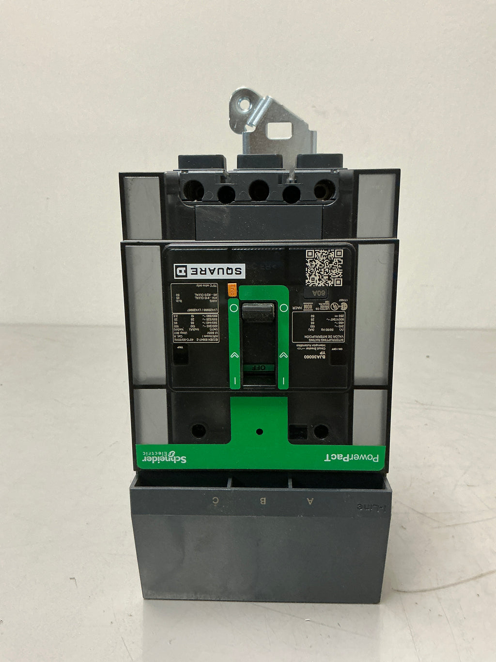 Used Square D BJA36060 3 Pole, 60Amps, 480 Volts Circuit Breaker