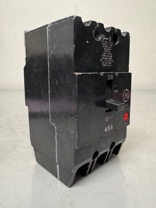 Used General Electric TEY345 45 Amp, 3 Pole, 480 Volt Breaker