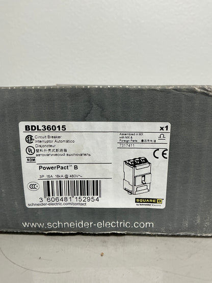 New Square D BDL36015 3 Pole, 15 Amps, 600 Volts
