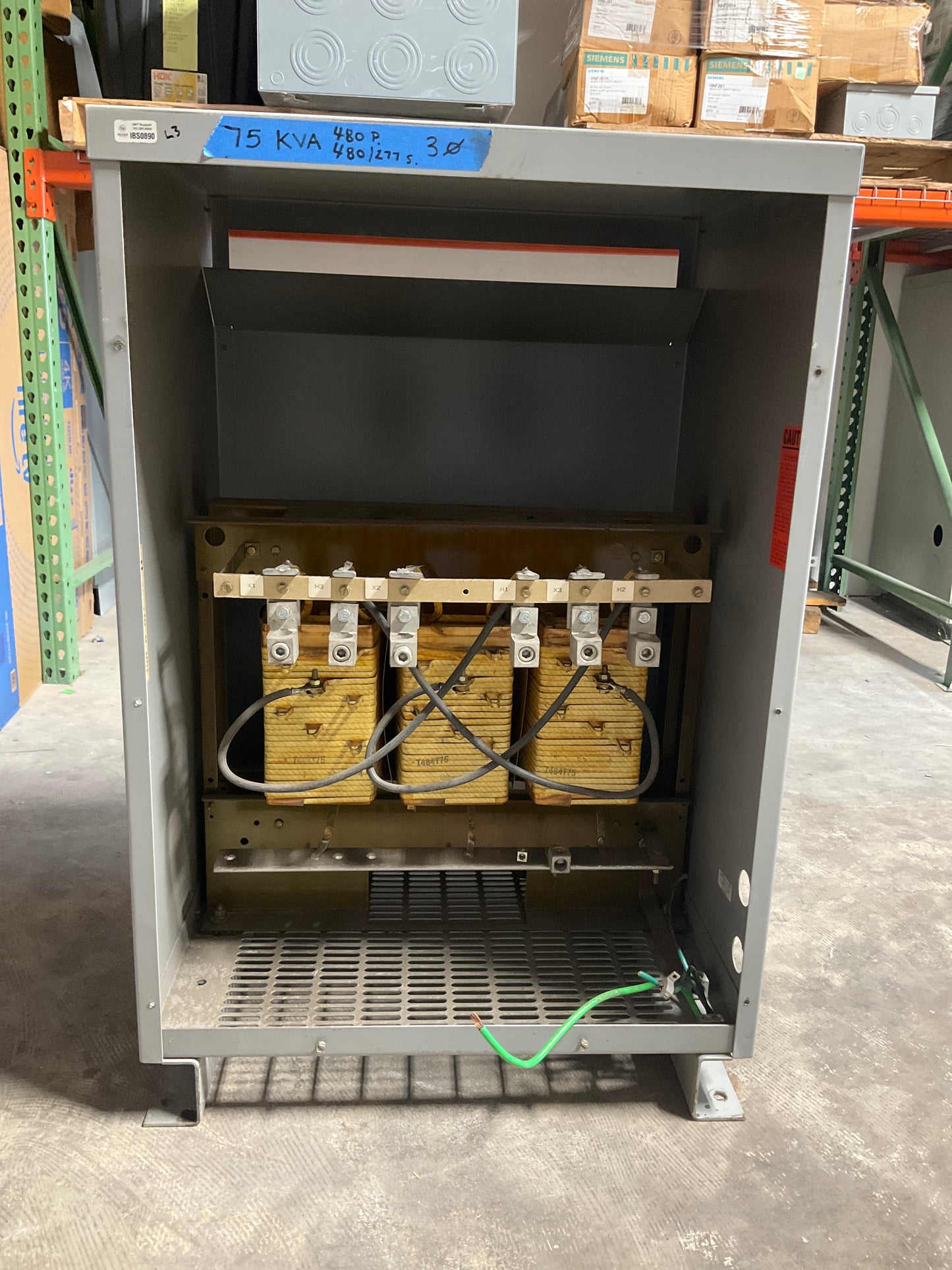 75 KVA Federal Pacific Transformer, Primary 480, Seconday 480/277 Volts (item#t8)