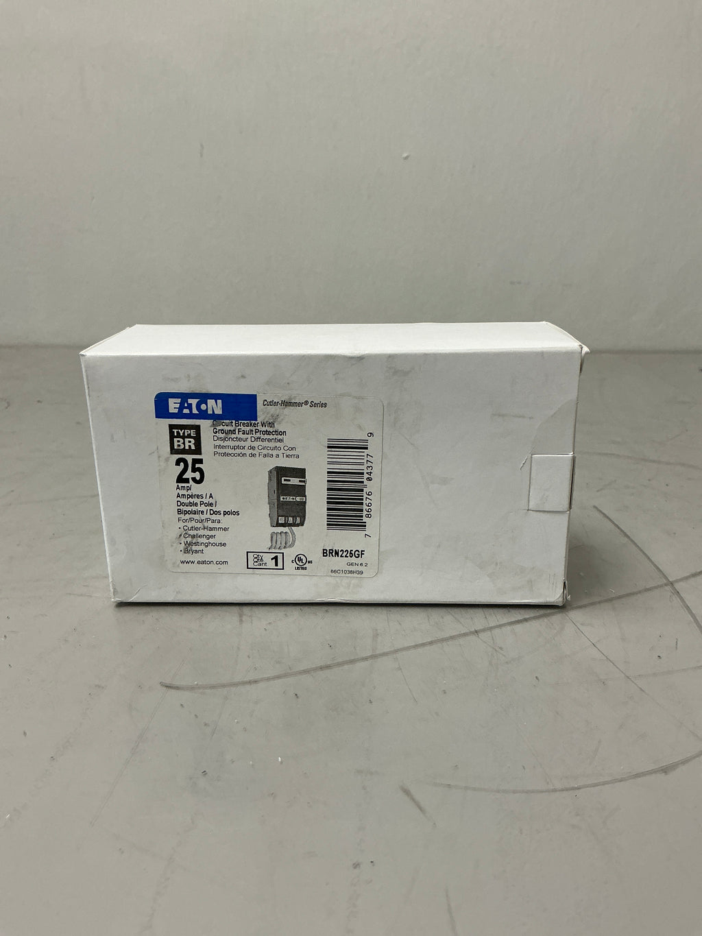 New Eaton BRN225GF 2 Pole 25 Amps, 120/240 Volts Circuit Breaker