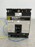 Used Square D FHP3601513M1212 3 Pole, 15 Amps, 480 Volts Circuit Breaker