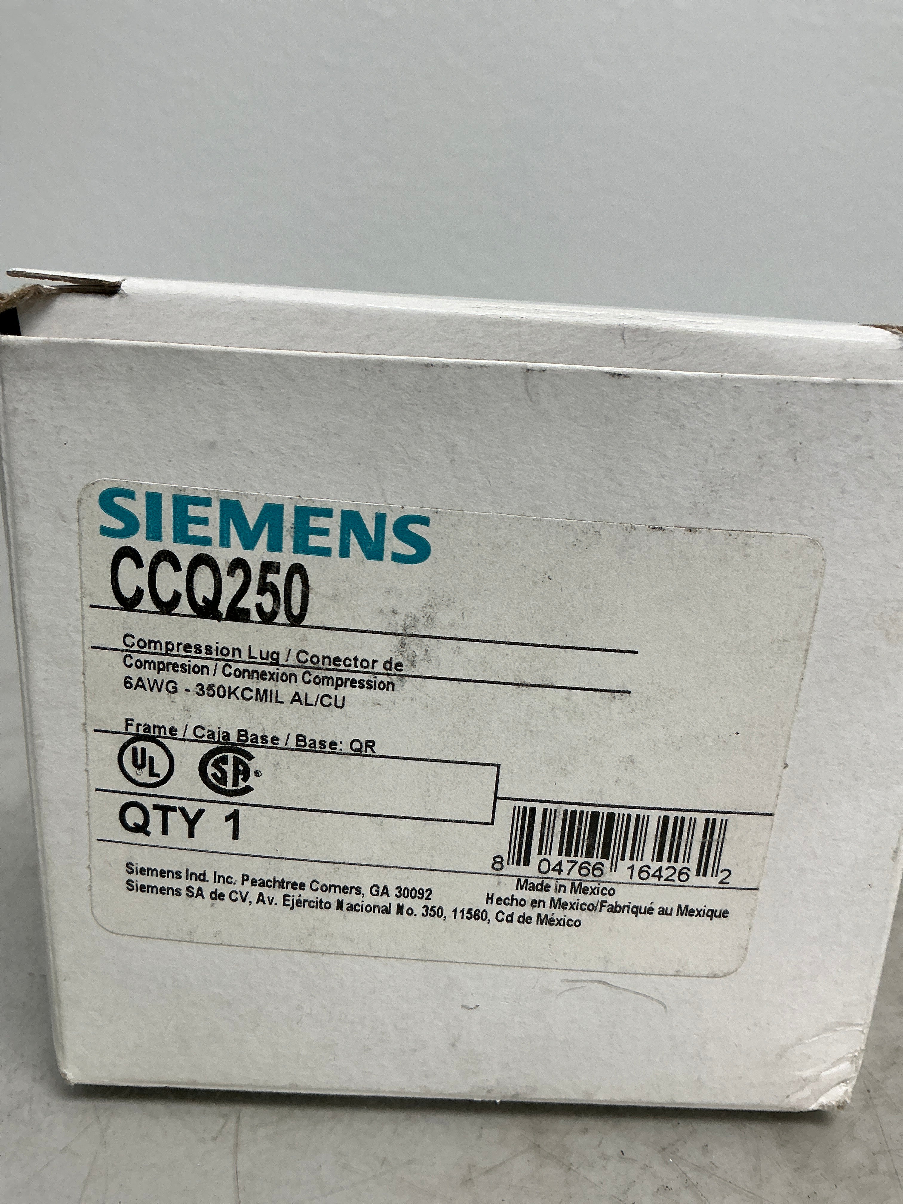 New Siemens CCQ250 Compression Lug Circuit Breaker 225 Amp