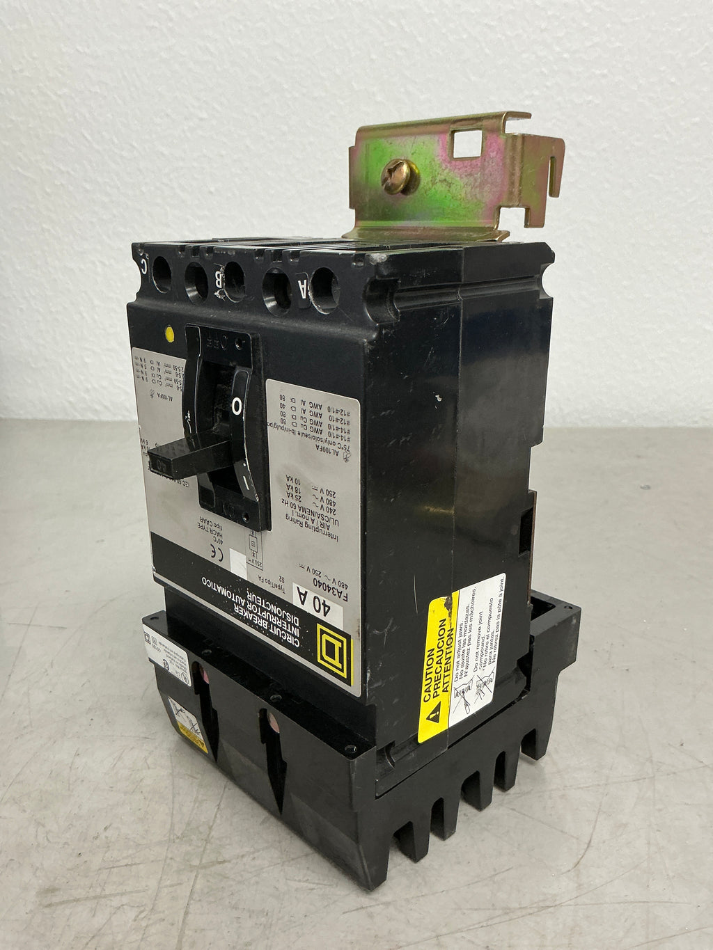 Used Square D FA34040 3 Pole, 40 Amps, 480 Volts
