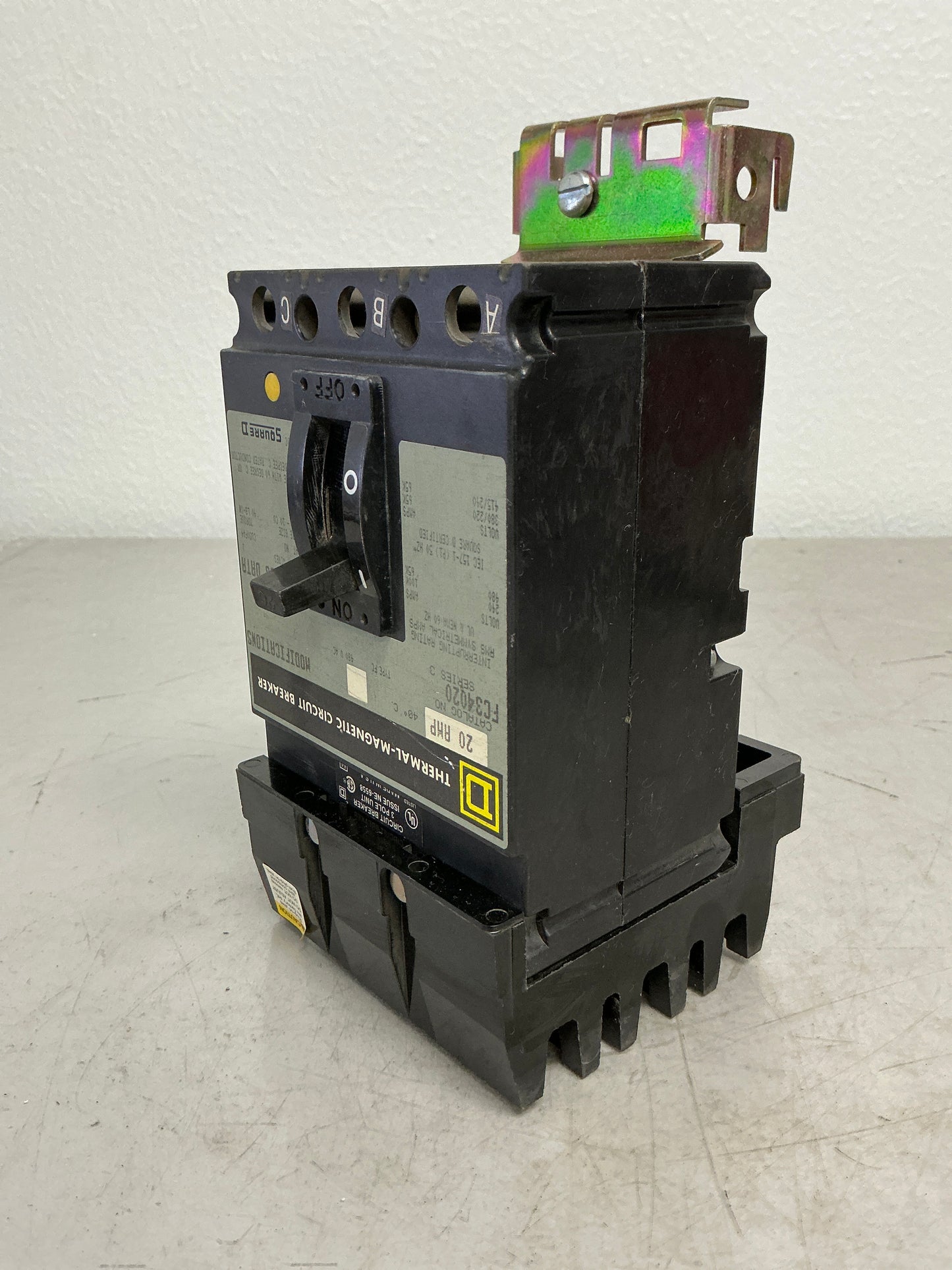 Used Square D FC34020 3 Pole, 20 Amps, 600 Volts