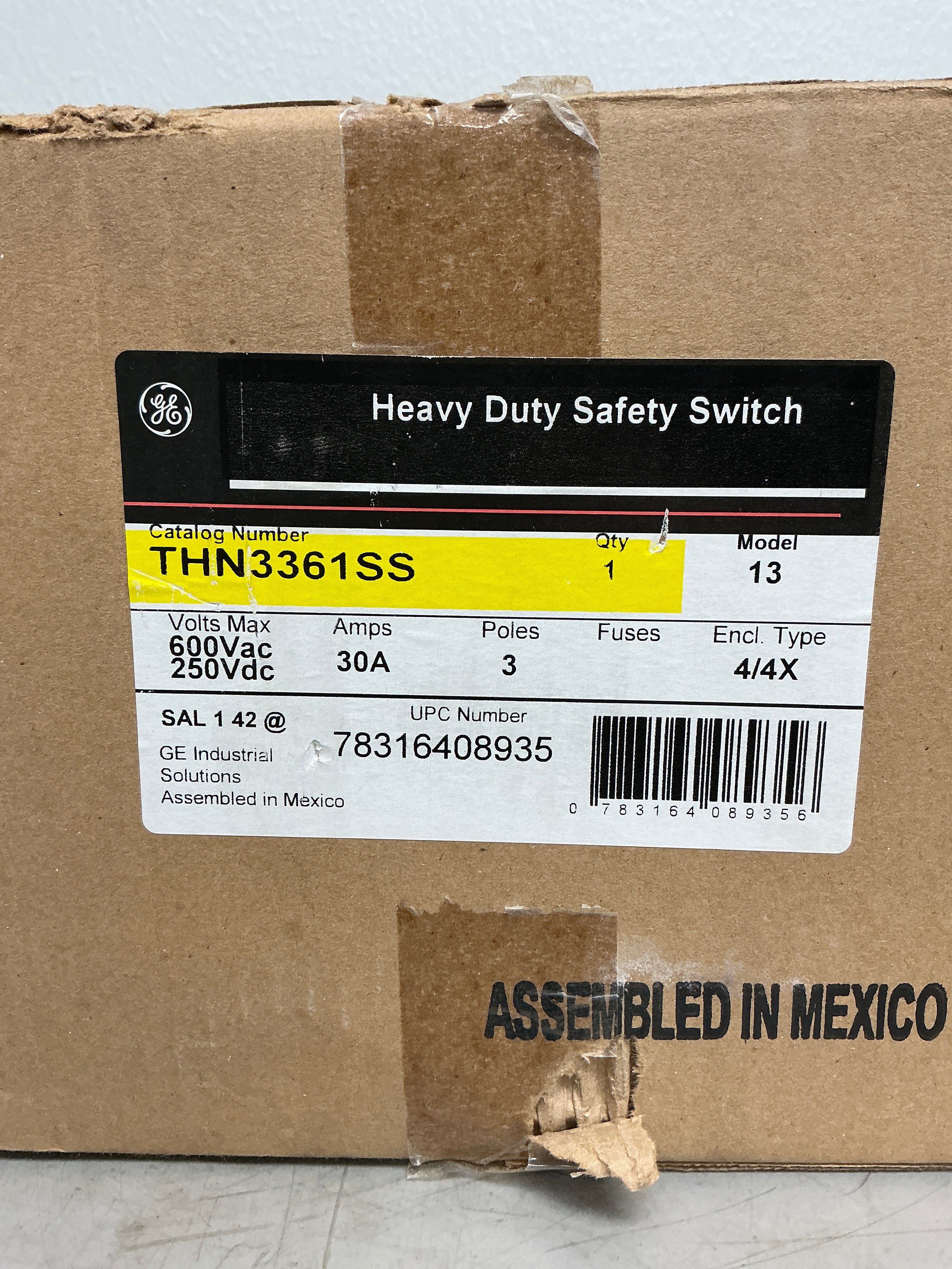 New THN3361SS 3 Poles, 30 Amps, 600 Volts