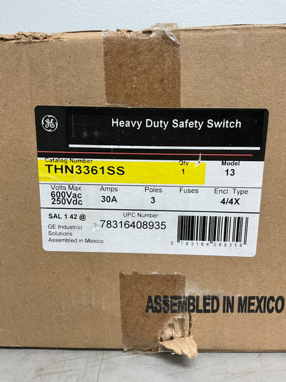 New THN3361SS 3 Poles, 30 Amps, 600 Volts