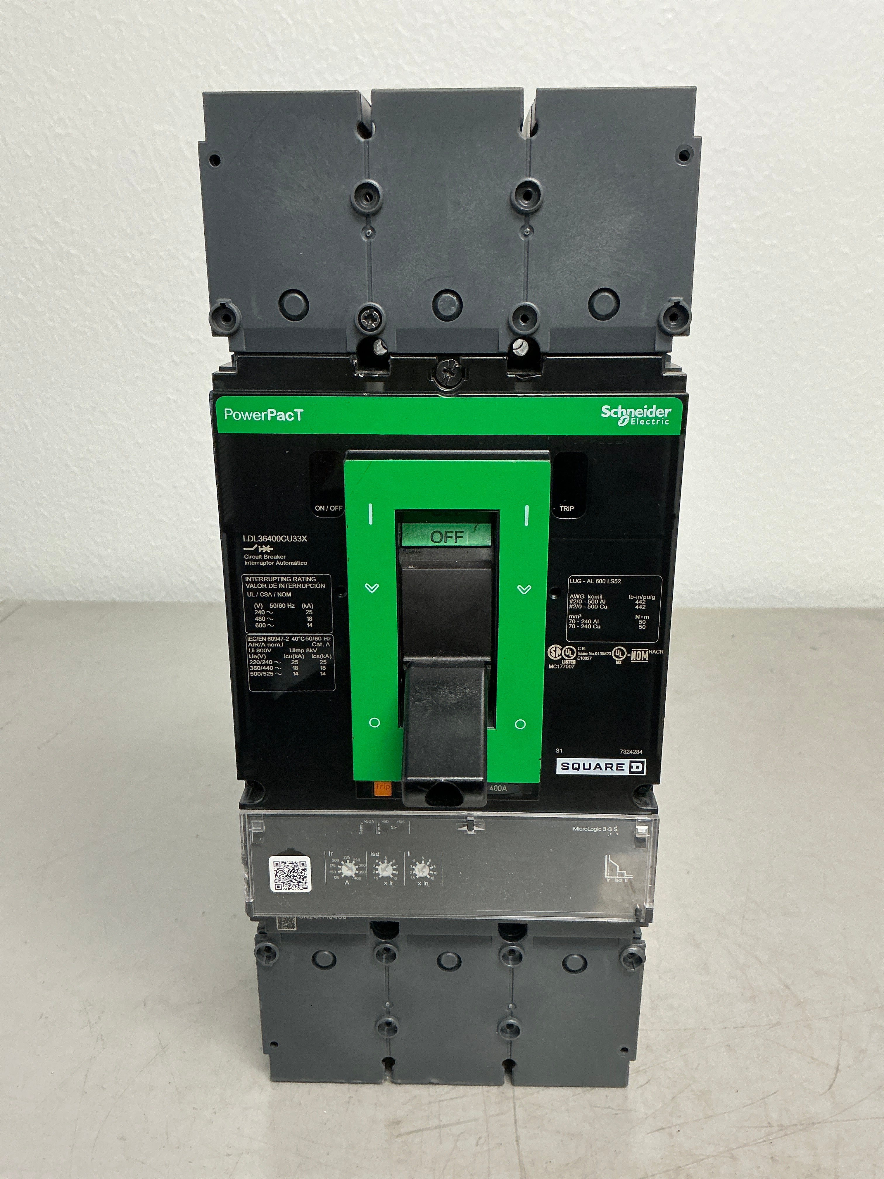 *CHIPPED* Used Square D LDL36400CU33X 3 Poles, 400 Amps